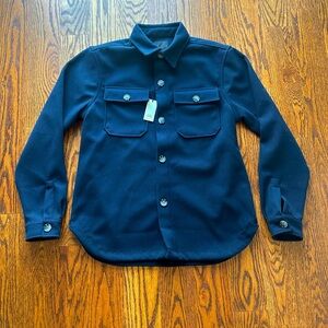 River Island Oversized Flannel Button Through Shirt - Navy - M